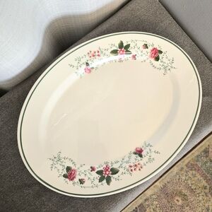 Vtg Waverly Garden Room Lg Serving  Platter Roseberry Plate Dish 14in Cottage